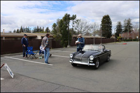 black MG Midget at finish